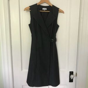 Calvin Klein sleeveless charcoal wrap dress size 4